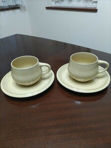 昭和レトロ　ビンテージ　Noritake folkstone ノリタケ フォークストーン　コーヒーカップ&ソーサー　2客セット