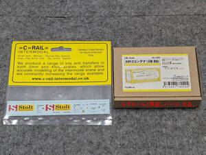 【中古】1/80・モリタのNo.1029「22K2タンクコンテナ（日輪・黄色）」+1/76・C = Rail = Intermodalのデカール（Stolt）TOMIX海上コンテナ