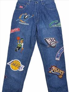 32 美品 NBA Jeans denim エンブレム ジーンズ デニム ワッペン slam dunk エンブレム スラムダンク air jodan all star nike ナイキ