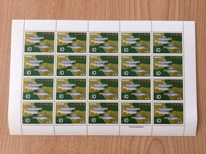 魚介シリーズ あゆ 10円 1シート(20面) 切手 未使用 1966