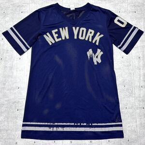 New York Yankees ロング丈 Tシャツ ニューヨーク ヤンキース　　マジェスティック Majestic ユニフォーム ワンピース レディース 柳9850