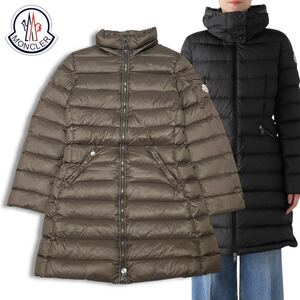 7 国内正規品 MONCLER モンクレール FLAMMETTE DOWN COAT ロング ダウンジャケット コート ジップアップ ブルゾン ブラウン 14A レディース