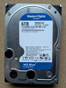 2) ハードディスク 6TB 3.5-Inch / WD Blue WD60EZAZ SATA 6G 5400rpm 256MB / Western Digital ウエスタンデジタル / WX42D91C3H7C