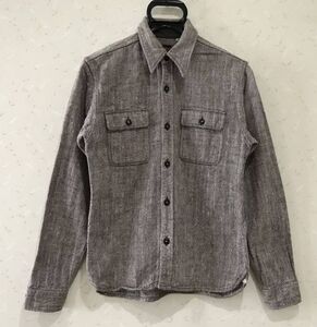 フラットヘッド THE FLAT HEAD ヘリンボーン 長袖 ワークシャツ 日本製 34　　　　　　　 BJBJ.A