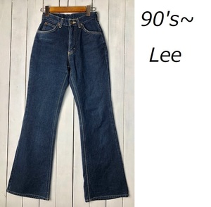 90s～ Lee リー ライダース フレアデニムパンツ 27 ブーツカット オールド 70s ベルボトム 濃紺 日本製　レトロ ●151