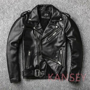 レザージャケット 上品　本革 羊革　ライダースジャケット メンズファッション バイクジャケット 革ジャン S～4XL