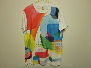 マーグラフ グラニフ 総柄 虹色 ペイント Tシャツ L