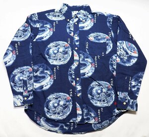 kura by ETERNAL (備中倉敷工房 倉) B.D.SHIRT / 和柄ボタンダウンシャツ Lot 64532 インディゴ size 2 / エターナル / 龍