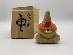 □△奈良人形一刀彫 申 山下友玄 伝統工芸品 希少 木工芸術作品 (S0423)