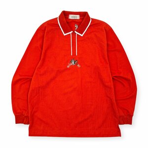 ゴルフ◆adabat アダバット ドッグ刺繍 ハーフジップ 長袖 ポロシャツ サイズ 2/ ワールド スポーツ 日本製