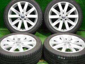 【ホイール程度良好】ワーゲン ゴルフ6 純正 17インチ 7.0J+54 5H112 225/45R17 トゥーラン ジェット