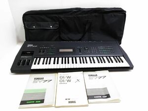 □ジャンク YAMAHA ヤマハ デジタルシンセサイザー SY77 キーボード 61鍵盤 ケース 説明書付 1120-4 @180 □