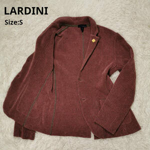  LARDINI ラルディーニ コーデュロイ テーラードジャケット ブートニエール パープル グレー ストライプ イタリア製 Sサイズ