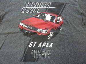 Lサイズ■Tシャツ■カローラレビンAE86　赤■トヨタハチマルヒーロー1980年代昭和名車■TOYOTA1983