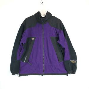 90s USA製 Mountain Hardwear マウンテンハードウェア フリースジャケット ブラック パープル GORE WINDSTOPPER レディース12サイズ