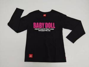 【再値下げ！即決！お買得！】★BABY DOLL/ベビードール★子供服　長袖Ｔシャツ　黒　ピンクロゴ文字　白王冠　140㎝