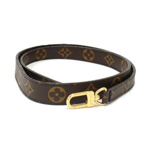 1円 ◆LOUIS VUITTON ルイヴィトン ショルダーストラップ ゴールド金具 モノグラム キャンバス ブラウン◆E.Bgo.zE-10