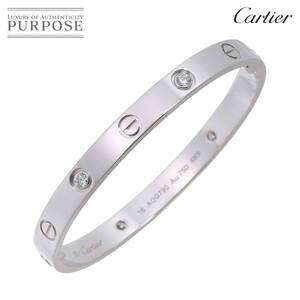 カルティエ Cartier ラブ ブレス ハーフ ダイヤ 4P #16 K18 WG 750 ブレスレット Love Bracelet 90244218