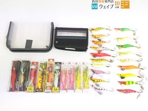 ヨーヅリ タコやん、ハリミツ 蛸墨族エギ、ダイワ 快適船タコエギSS 他 タコエギ 3.0号～4.5号 計29点 ケース付き 未使用あり