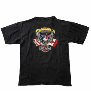 60s ~70s USA製 Harley-Davidson ハーレーダビッドソン メンズ ビンテージ メンズ Tシャツ フェード 肉厚 ヘインズ？！ イーグル ロゴ