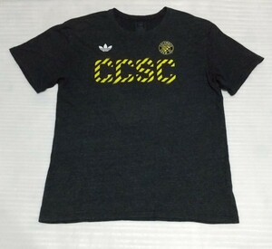 ☆adidas.com アディダス TEE サイズL 半袖Tシャツ スポーツ ウェア フアッション ティー ダークGLAYグレイCOLUMBUSホワイト白トレフォイル