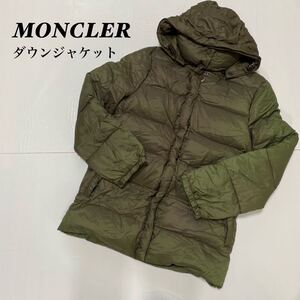 MONCLER モンクレール　茶タグ　フード付き　美品　ダウンジャケット　カーキ ダウン ダウンコート ジャケット アウター トップス