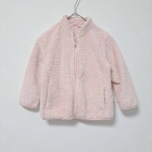 UNIQLO ユニクロ ファーリーフリースフルジップジャケット アウター 100cm ピンク 女の子 子供服【Y051】