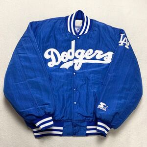 MLB 90s 野茂英雄 × STARTER【伝説の逸品】ロサンゼルスドジャース スタジャン ナイロンジャケット Dodgers 青 ブルゾン M 大谷翔平 1円