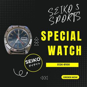 60802 SEIKO 5 スポーツ デイデイト オートマ 126-8600 ベルト社外