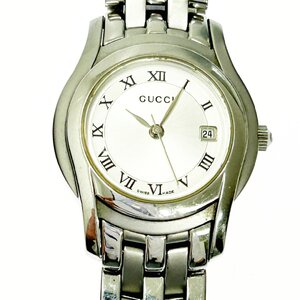 【1円スタート】【箱付き】GUCCI グッチ 5500L Gクラス SS シルバー文字盤 クオーツ レディース腕時計 ジャンク 355363