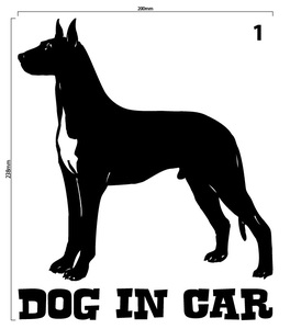 自作カッティングステッカー DOG IN CAR / ドッグインカー パターン 1 238×200mm ネコポス対応可 ステッカー 商品同梱可 新品[S-198]