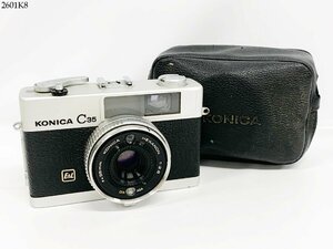 ★シャッターOK◎ KONICA コニカ C35 E＆L HEXANON 1:2.8 f=38mm レンジファインダー フィルムカメラ ケース付 2601K8-8