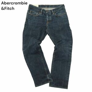 Abercrombie&Fitch アバクロンビー＆フィッチ USED加工★ スリム ストレート デニム パンツ ジーンズ Sz.30　メンズ　A4B03425_7#R