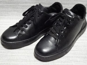 クラークス「コートライト レース」２４.５Cm 黒 Clarks「CourtLite Lace」BK/BK USED