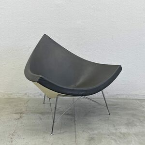 〓 ヴィトラ Vitra ココナッツチェア Coconut Chair ジョージ・ネルソン G.Nelson グレー レザー × スチール ミッドセンチュリーデザイン