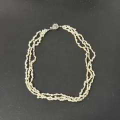淡水パール　3連ネックレス　silver 刻印有り　真珠