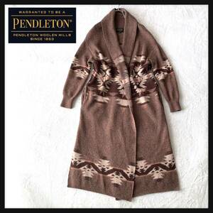 【人気】PENDLETON B:MING by BEAMS ビームス 別注 ペンドルトン ウール ニット ガウン コート カーディガン ロング ネイティブ柄