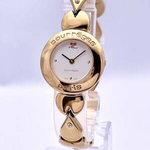 COURREGES クレージュ 腕時計 レディース ウォッチ クォーツ quartz SWISS MADE スイス製 金 ゴールド P1530