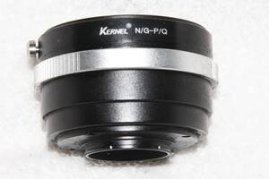 KERNEL ニコン Nikon G - ペンタックス PENTAX Q マウントアダプター 良好 絞り調整ダイヤル付