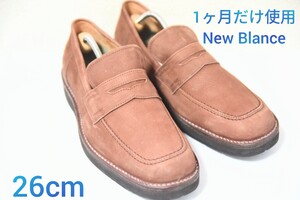 1ヶ月間使用 定価2万円100円スタート！【New Blance】ニューバランス コインローファー スエード メンズ ブラウン 26cm