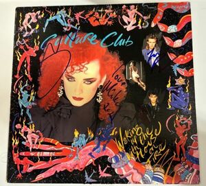 バイナル LP Boy George Culture Club Waking Up With The House On Fire Signed By All 海外 即決