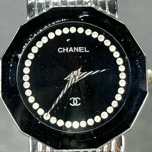 CHANEL シャネル PARIS ACIER アシエ 腕時計 クオーツ アナログ FR.54243 ブラック ブランド カットガラス 新品電池交換済み