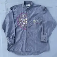 90s 刺繍シャツ 古着 レーヨンシャツ アシンメトリー オーバーサイズ 個性派