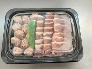 肉屋発！《訳あり》合鴨鶏ダンゴ鍋セット(大)　３４０ｇｘ１２パック　冷凍　合鴨　鍋セット　塊肉　業務用　同梱不可　　１円