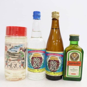 1円~【4本セット】アルコール ミニチュアボトル各種（泡波 琉球泡盛 30度 100ml 詰日19.08 等）X24K180090