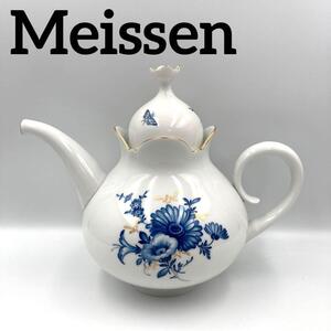 【一級品】極美品 Meissen マイセン ティーポット 金彩 食器 西洋陶磁 陶器 ポット 花