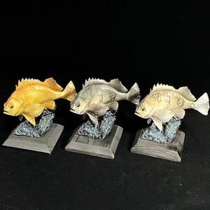 1円〜　【メバルフィギュア(小) 3種セット】　魚寸10cm ネイチャーテクニカラー　アジング　メバリング　ルアー　ワーム　剥製　魚剥製