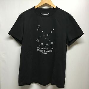 【Maison Margiela メゾンマルジェラ】S50GC0684 カレンダーグラフィック ロゴTシャツ Mサイズ ブラック コットン 23SS 2406oki h