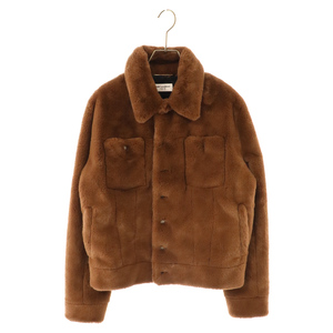 SAINT LAURENT PARIS サンローランパリ 23AW FAUX FUR JACKET フェイクファージャケット ブラウン 713737 Y4F86