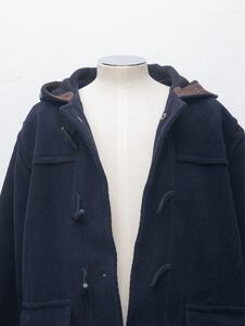 【イタリア製】80s 90s カシミヤ混 ダッフルコート ウールヘリンボーン ユーロヴィンテージ 70s moorbrook invertere 